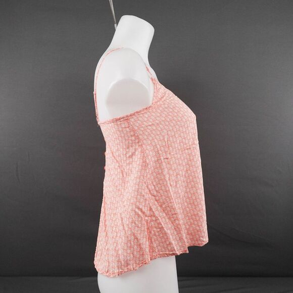 Old Navy Womens Tank Top XS Peach Ditzy Pineapple Flowy Split Back Flowy Casual - Picture 5 of 12